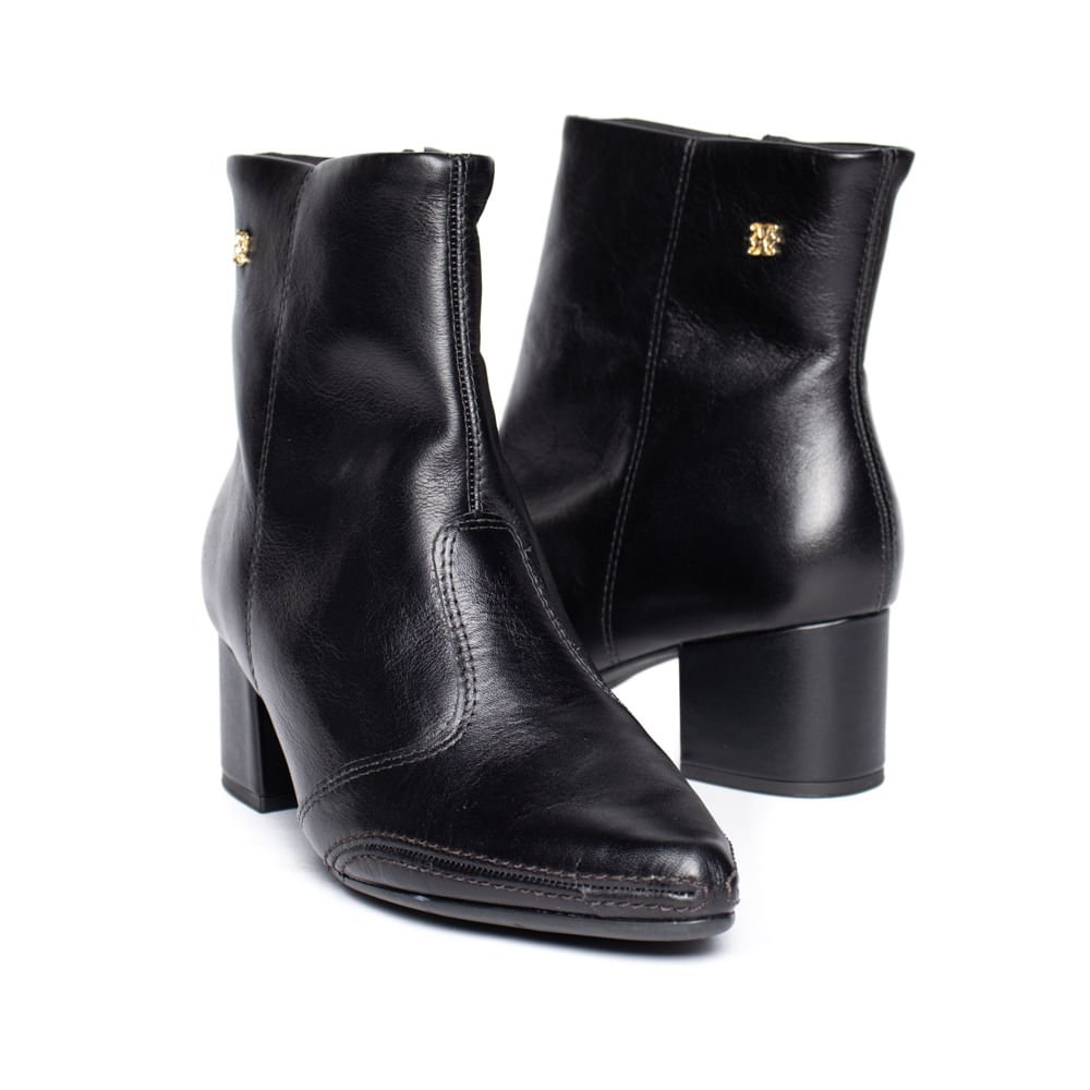 Bota Feminina Ramarim Total Comfort Couro Preto Preto 5