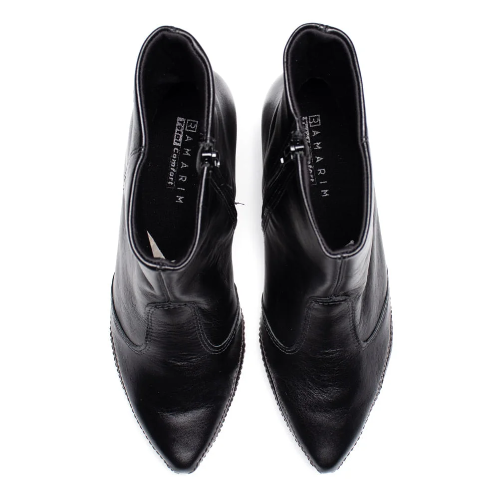 Bota Feminina Ramarim Total Comfort Couro Preto Preto 4