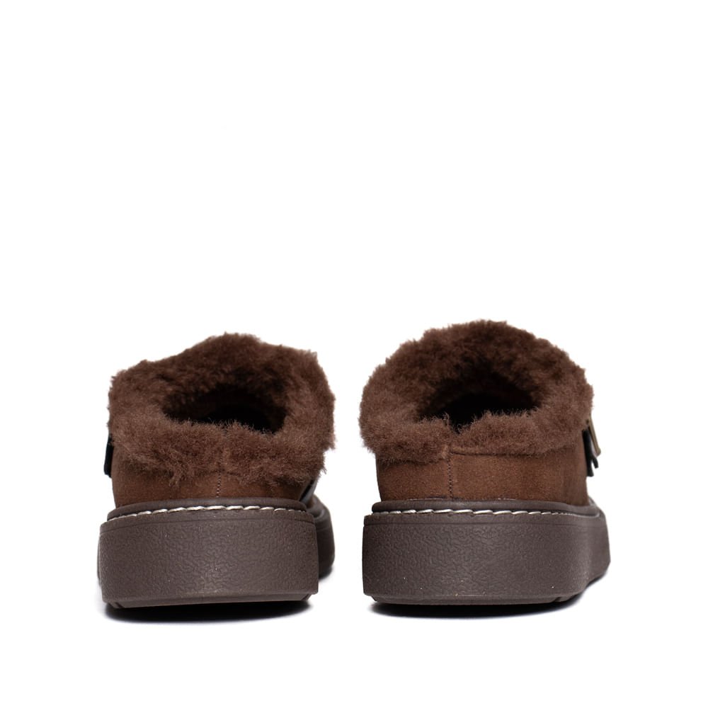 Mule Feminino Modare Camurção Peluciado Marrom Marrom 3