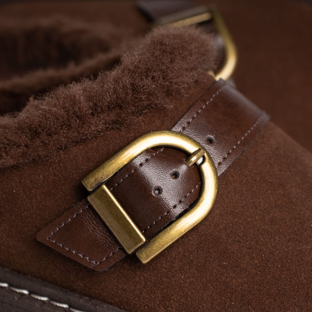 Mule Feminino Modare Camurção Peluciado Marrom Marrom 5