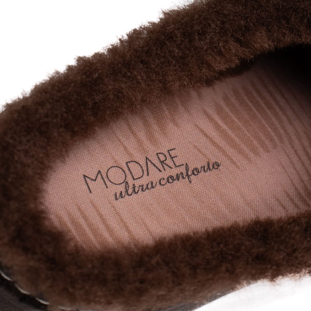 Mule Feminino Modare Camurção Peluciado Marrom Marrom 6