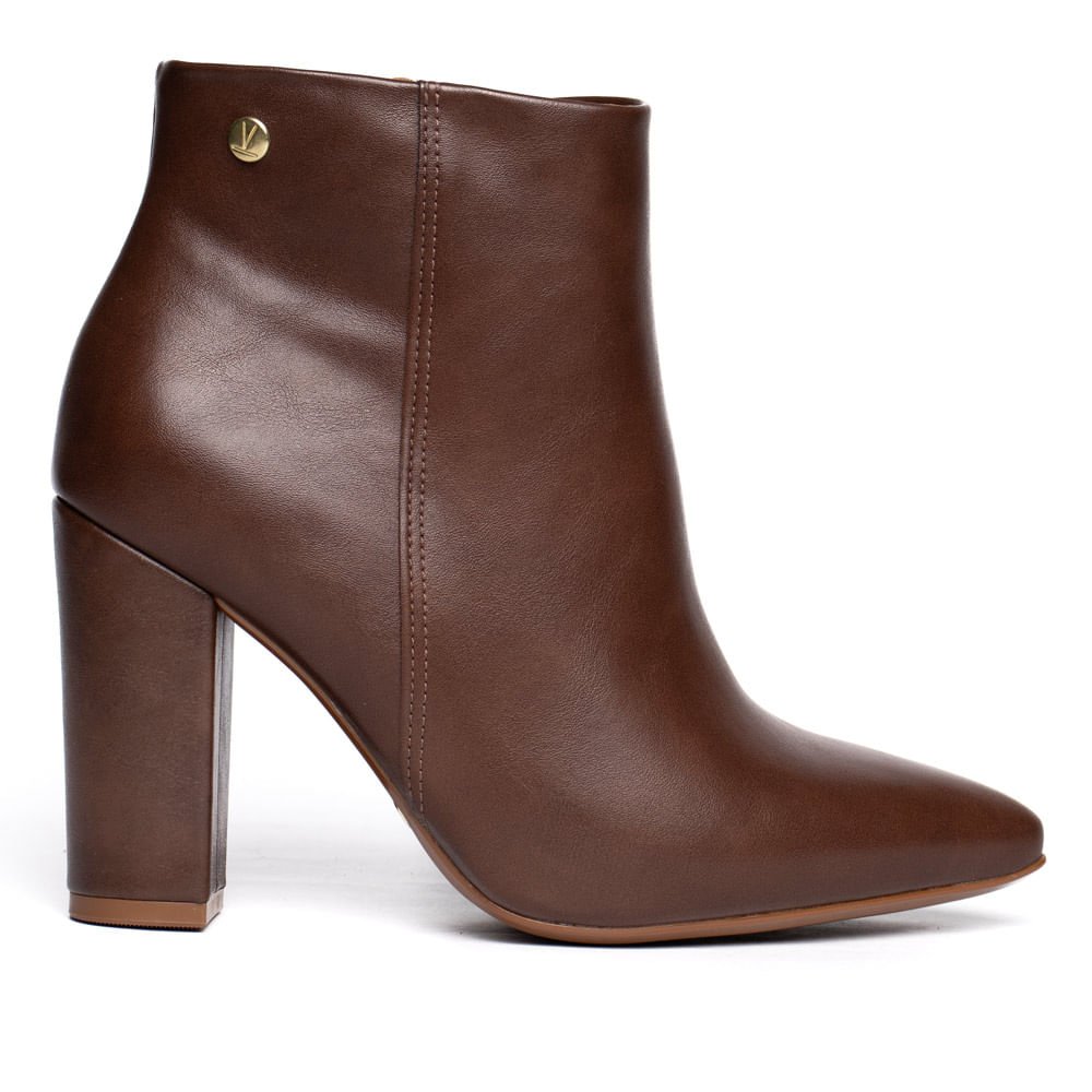 Bota Feminina Vizzano Cano Curto Bico Fino Marrom