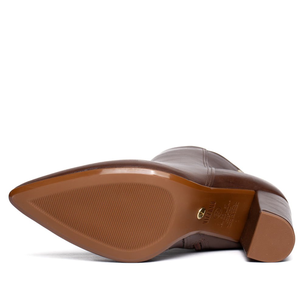 Bota Feminina Vizzano Cano Curto Bico Fino Marrom Marrom 2