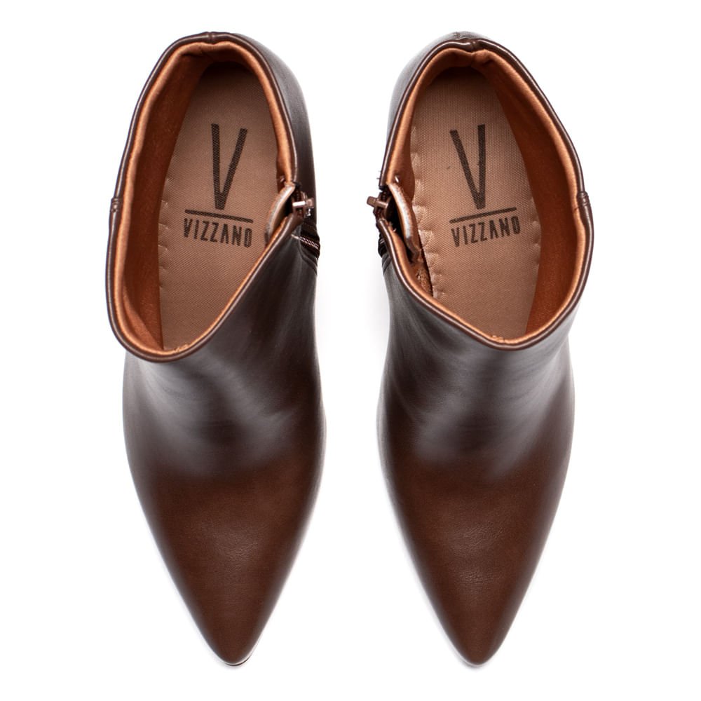 Bota Feminina Vizzano Cano Curto Bico Fino Marrom Marrom 4