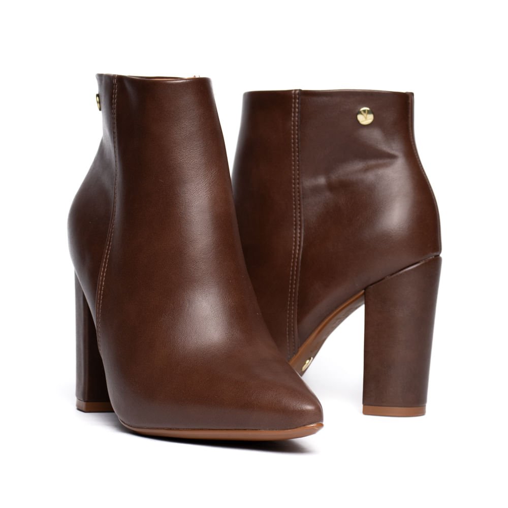 Bota Feminina Vizzano Cano Curto Bico Fino Marrom Marrom 5