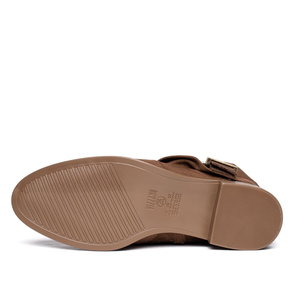 Bota Feminina Vizzano Cano Médio Capa Fivela Caramelo Marrom 2
