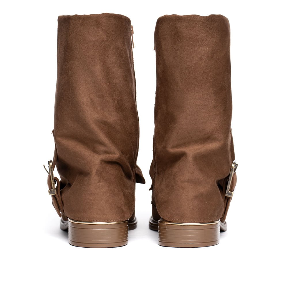 Bota Feminina Vizzano Cano Médio Capa Fivela Caramelo Marrom 3