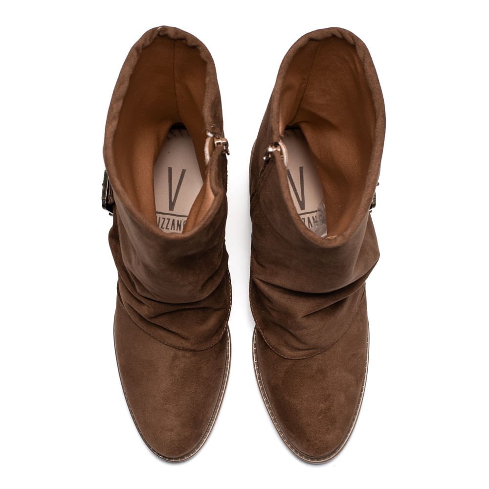 Bota Feminina Vizzano Cano Médio Capa Fivela Caramelo Marrom 4