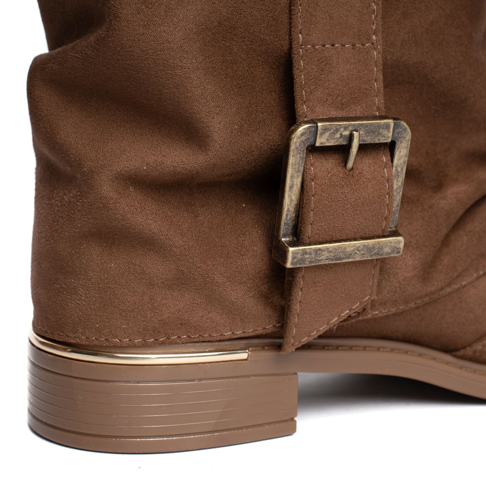 Bota Feminina Vizzano Cano Médio Capa Fivela Caramelo Marrom 6
