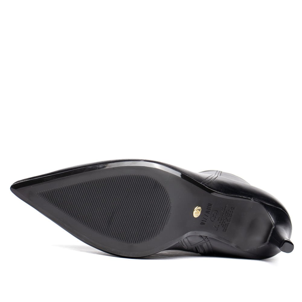 Bota Feminina Vizzano Bico Fino Salto Preto Preto 2