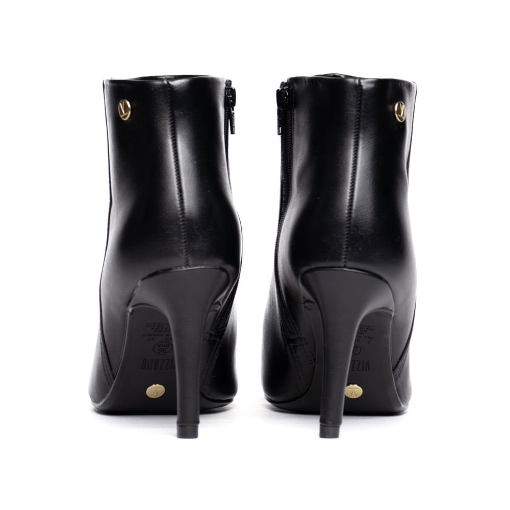 Bota Feminina Vizzano Bico Fino Salto Preto Preto 3