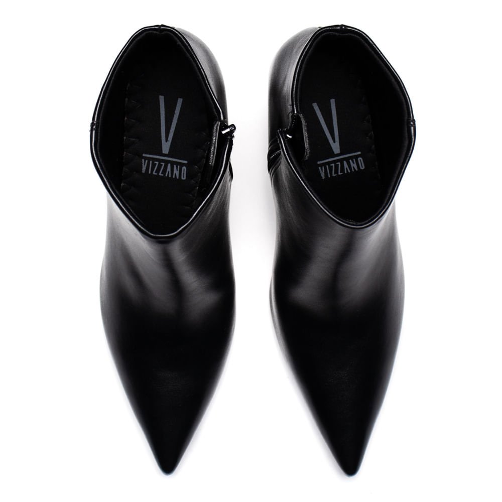 Bota Feminina Vizzano Bico Fino Salto Preto Preto 4