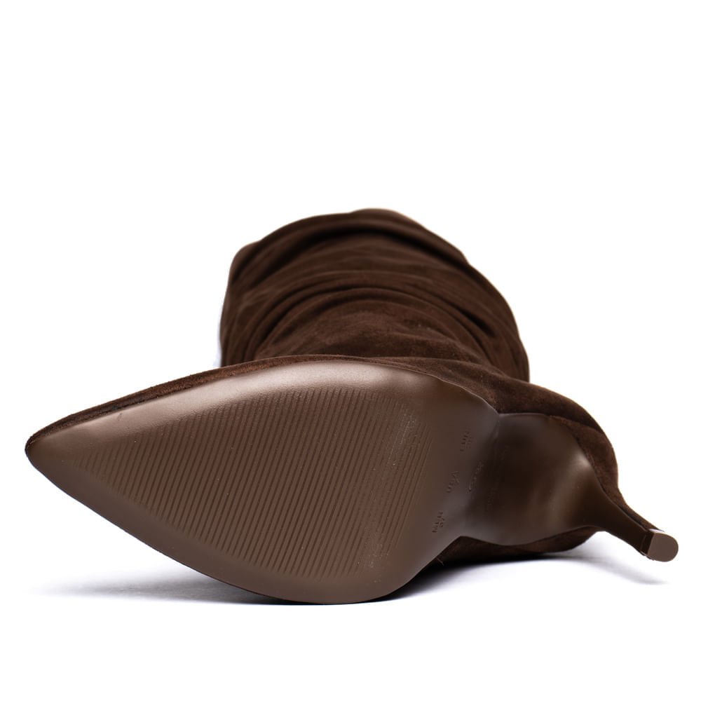 Bota Feminina Bebecê Slouchy Camurça Marrom Marrom 2