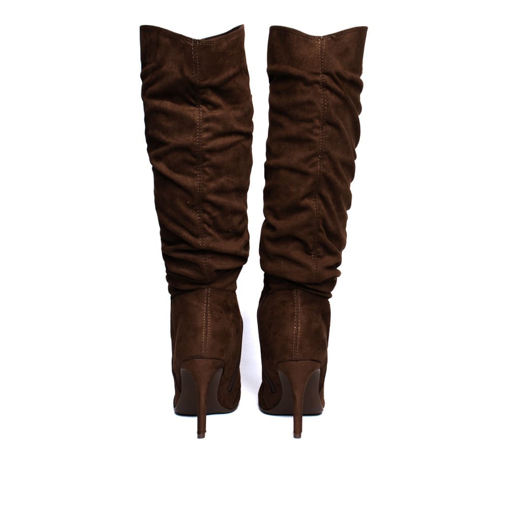 Bota Feminina Bebecê Slouchy Camurça Marrom Marrom 3