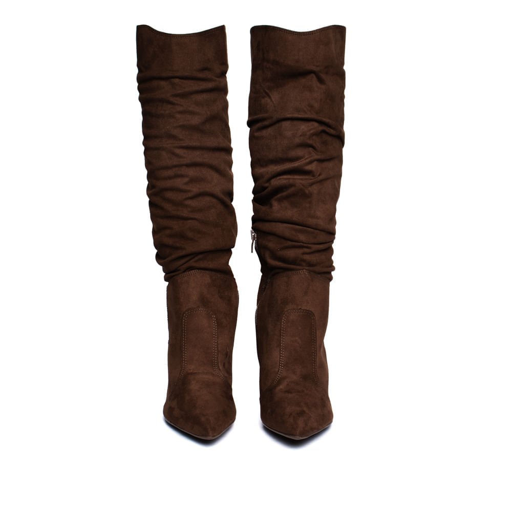 Bota Feminina Bebecê Slouchy Camurça Marrom Marrom 4