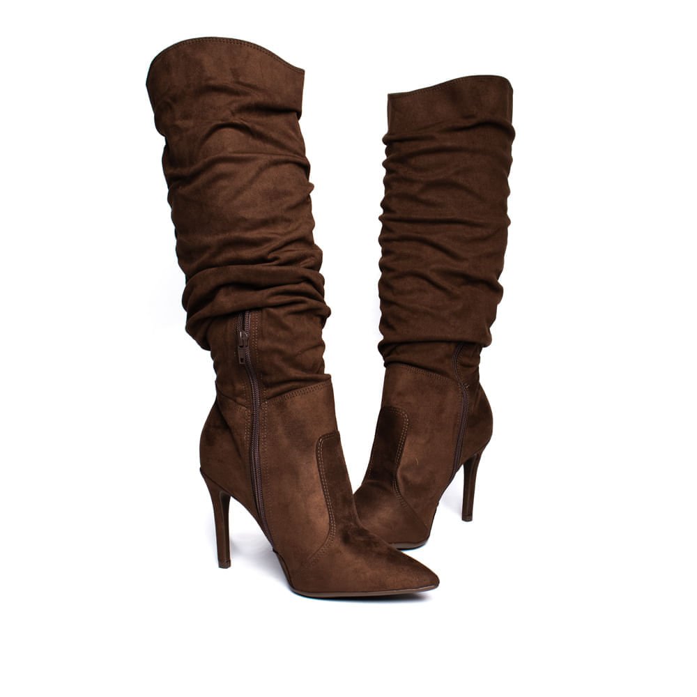 Bota Feminina Bebecê Slouchy Camurça Marrom Marrom 5