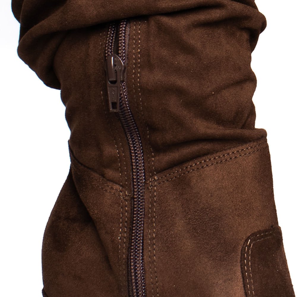 Bota Feminina Bebecê Slouchy Camurça Marrom Marrom 6