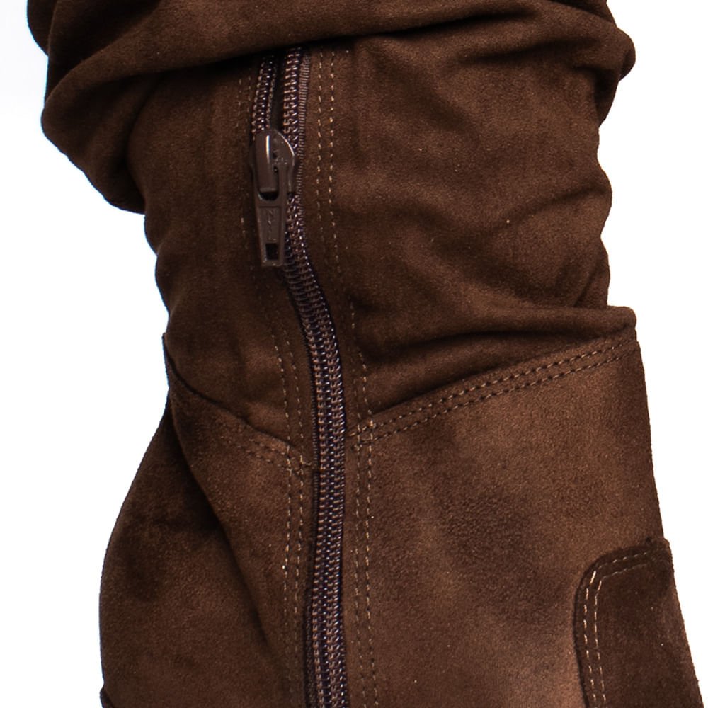 Bota Feminina Bebecê Slouchy Camurça Marrom Marrom 6