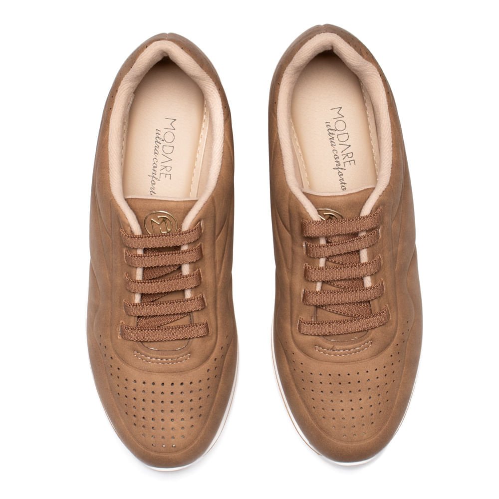 Tênis Feminino Modare Veluna Elástico Marrom Claro Marrom 4