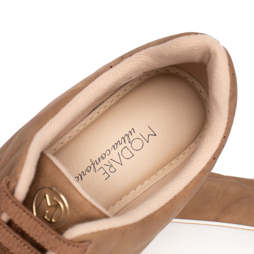 Tênis Feminino Modare Veluna Elástico Marrom Claro Marrom 6