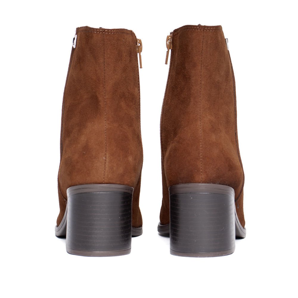Bota Feminina Via Marte Camurça Cano Curto Com Pin Marrom Marrom 3