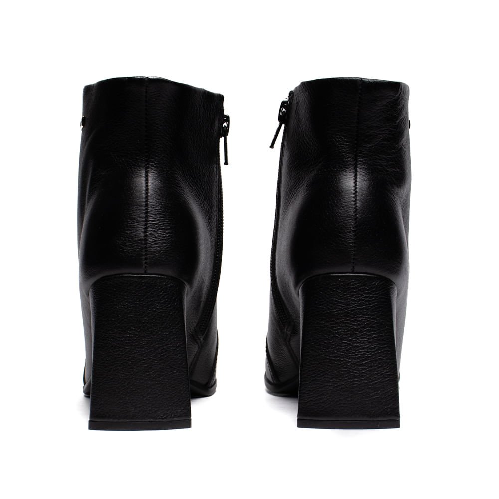 Bota Feminina Bebecê Ankle Boot Couro Preto Preto 3