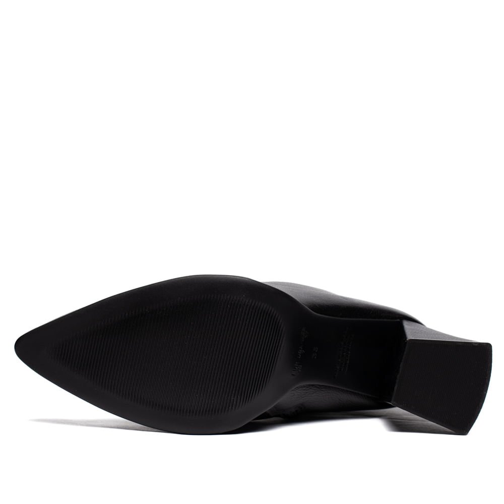 Bota Feminina Bebecê Ankle Boot Couro Preto Preto 2