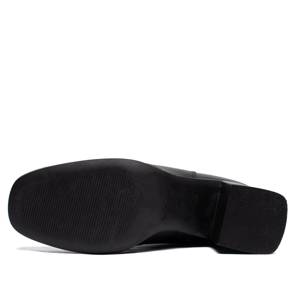 Bota Feminina Bebecê Couro Com Pin de Metal Preto Preto 2