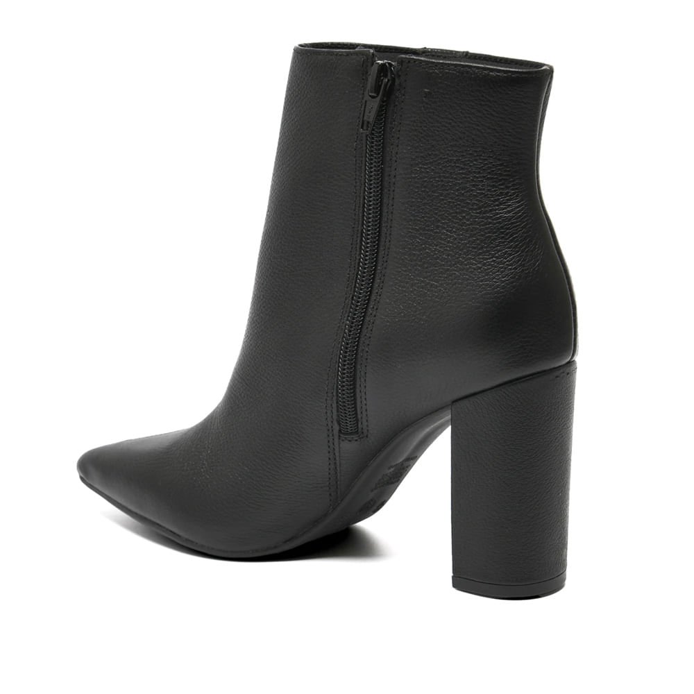 Bota Feminina Via Marte Cano Curto Couro Com Strass Preto Preto 2