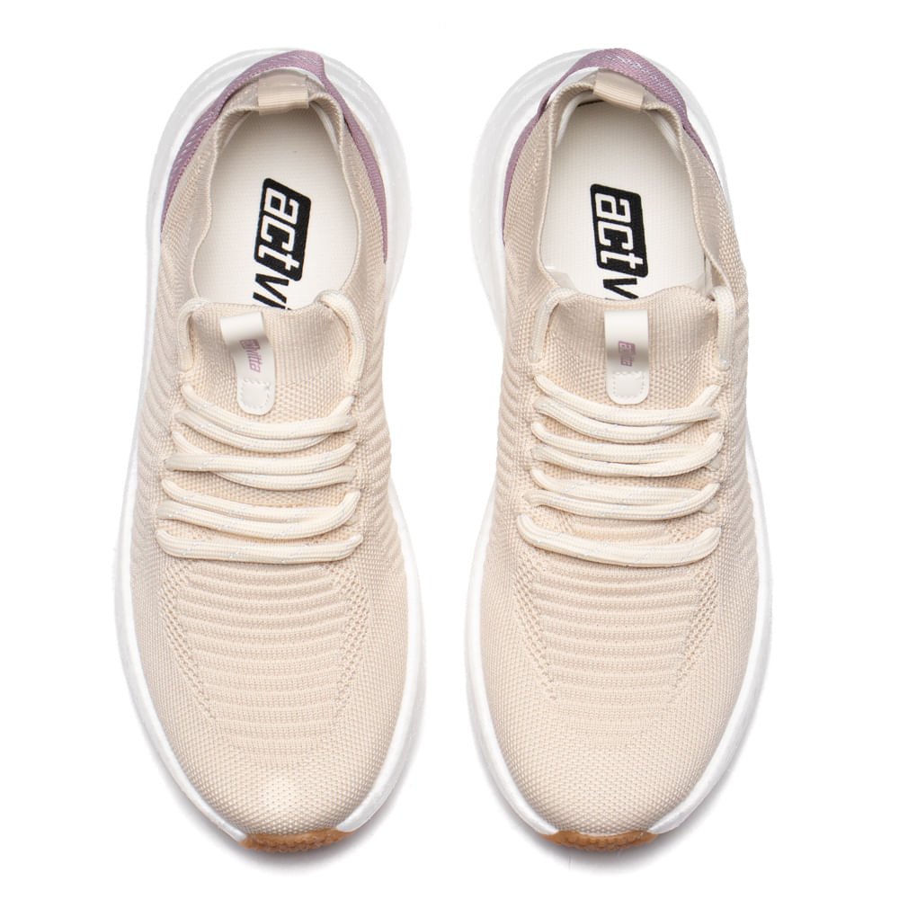 Tênis Feminino Actvitta Light Foam Knit Off White Bege 4
