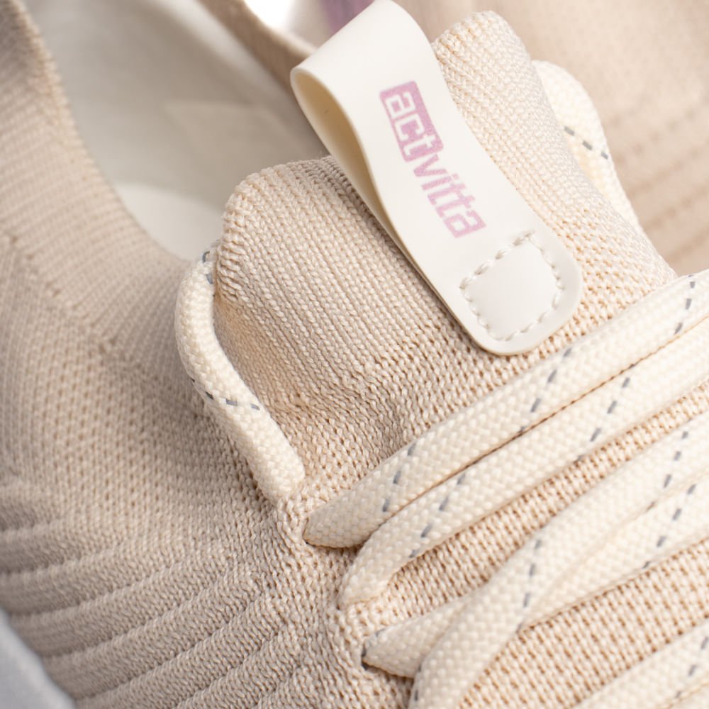 Tênis Feminino Actvitta Light Foam Knit Off White Bege 5