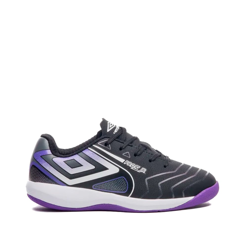 Chuteira Futsal Umbro Pro 5 Júnior Preto/Roxo