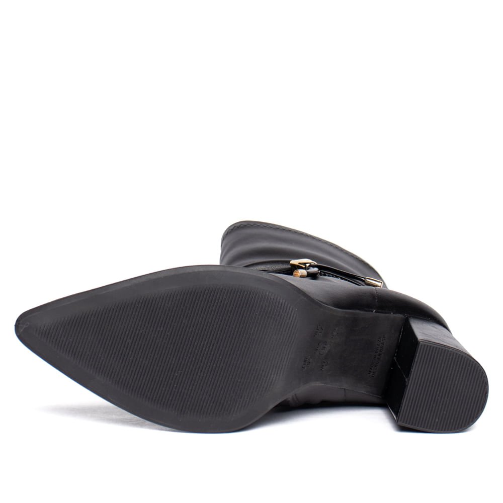 Bota Feminina Ramarim Cano Médio com Cordão Preto Preto 2