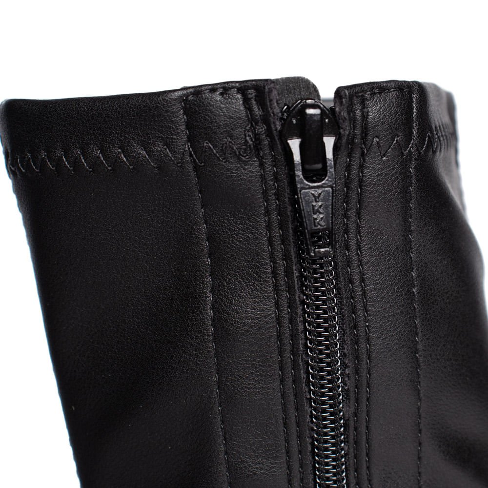 Bota Feminina Ramarim Cano Médio com Cordão Preto Preto 6