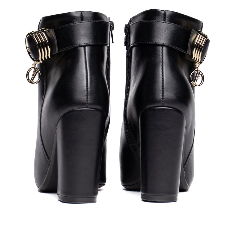 Bota Feminina Vizzano Cano Curto Com Fivela Preto Preto 3