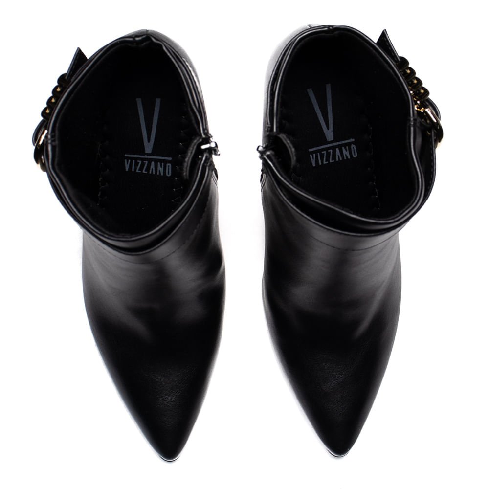 Bota Feminina Vizzano Cano Curto Com Fivela Preto Preto 4