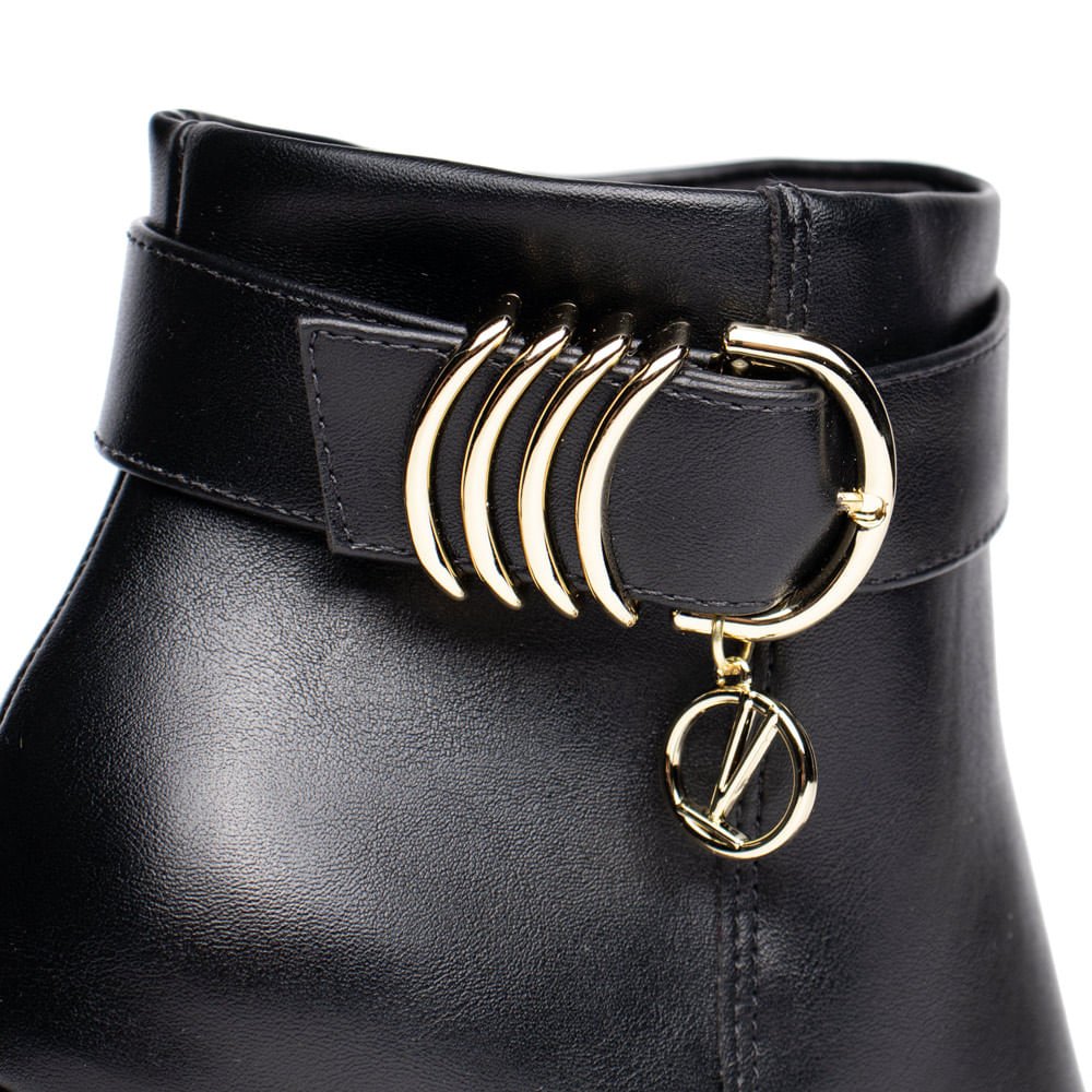 Bota Feminina Vizzano Cano Curto Com Fivela Preto Preto 5
