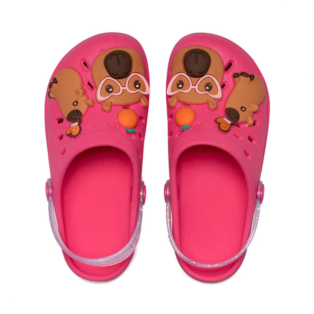 Sandália Babuche Infantil Grendene Capivara Hype Rosa Rosa 4