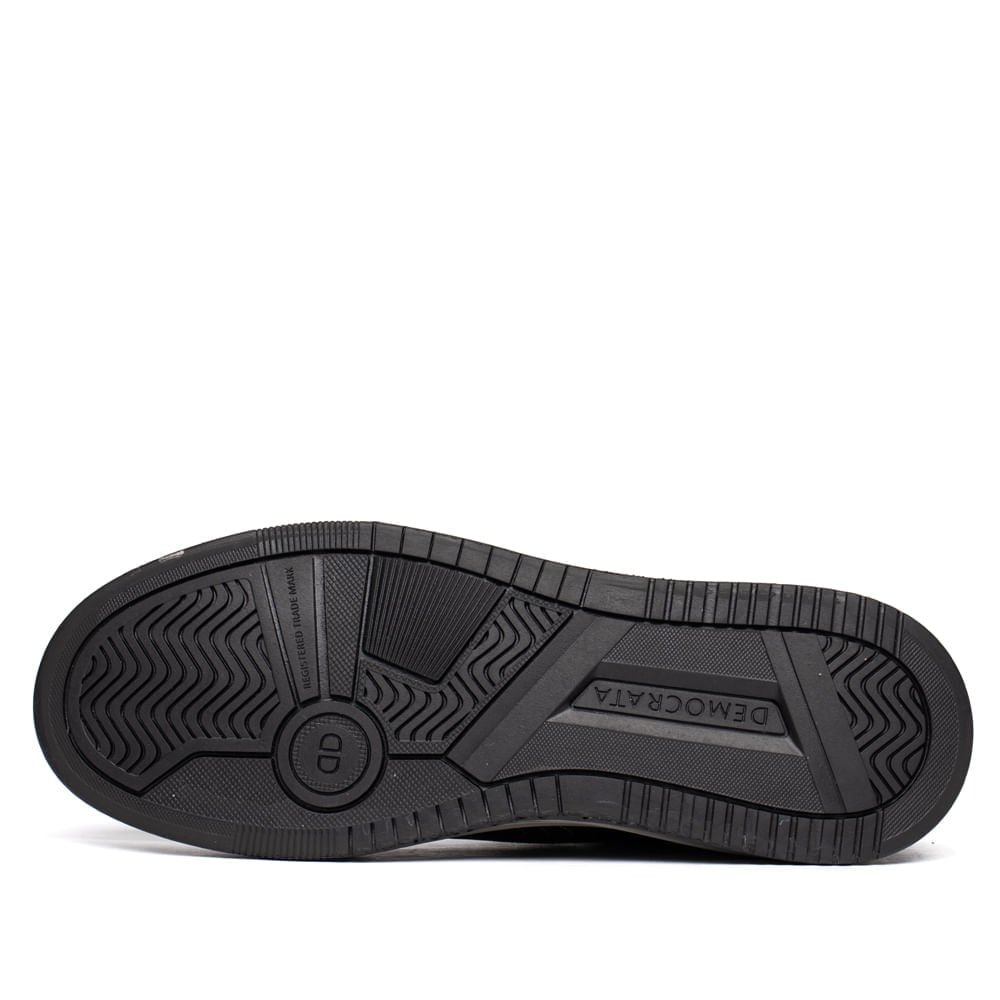 Sapatênis Masculino Democrata Dylan Couro Preto Preto 2