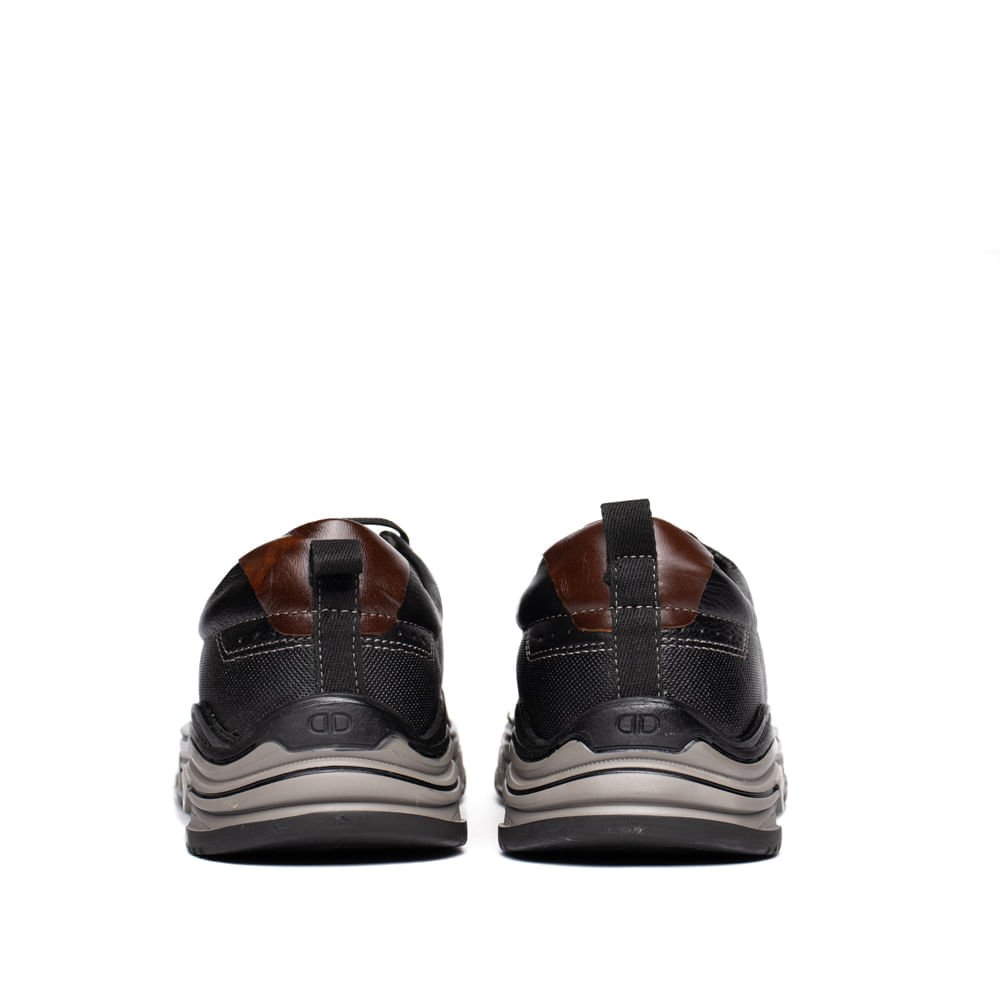 Sapatênis Masculino Democrata Dylan Couro Preto Preto 3