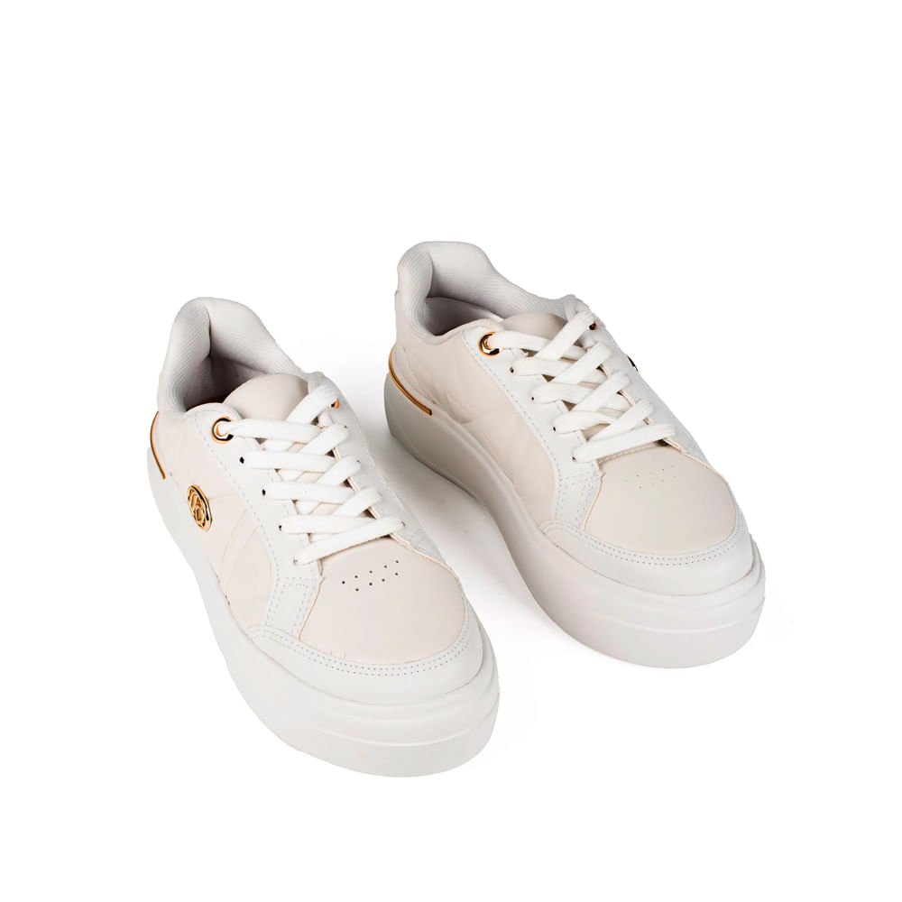 Tênis Feminino Kolosh Flatform EVAFit Pin Metalizado Branco Branco 5