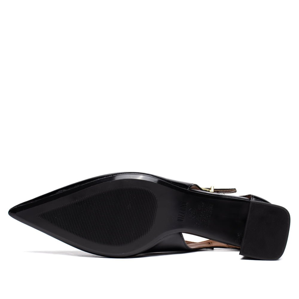 Scarpin Feminino Vizzano Napa Imperiale Com Fivela Preto Preto 2