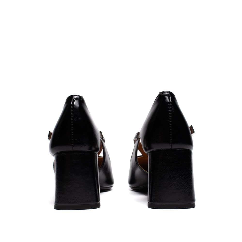 Scarpin Feminino Vizzano Napa Imperiale Com Fivela Preto Preto 3