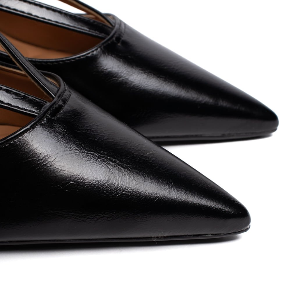 Scarpin Feminino Vizzano Napa Imperiale Com Fivela Preto Preto 5