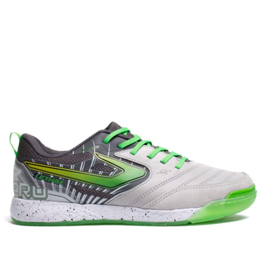 Chuteira Masculina Topper Futsal Lethal Cinza/Verde