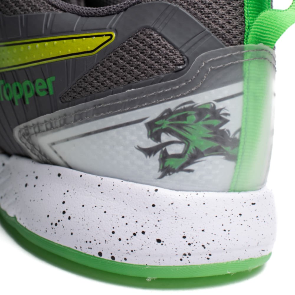 Chuteira Masculina Topper Futsal Lethal Cinza/Verde Cinza/Preto 7