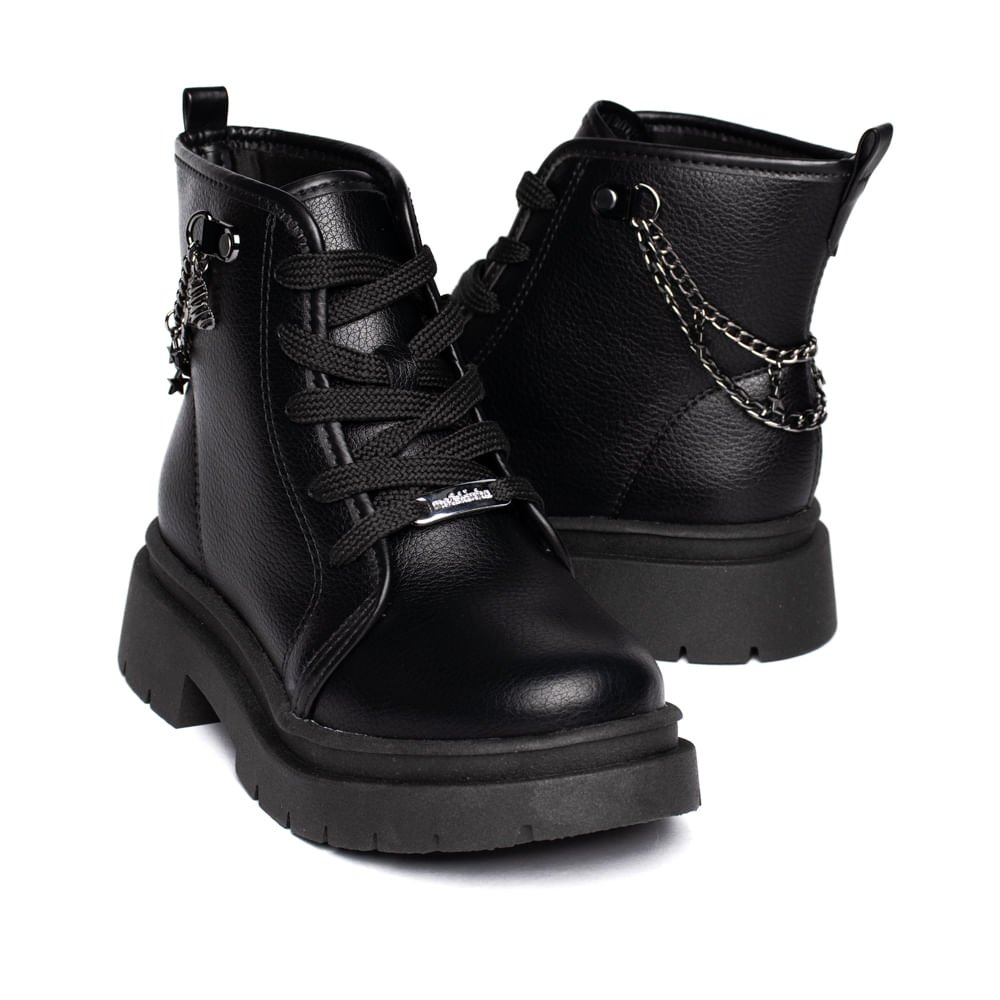 Coturno Infantil Molekinha com Correntes Preto Preto 5