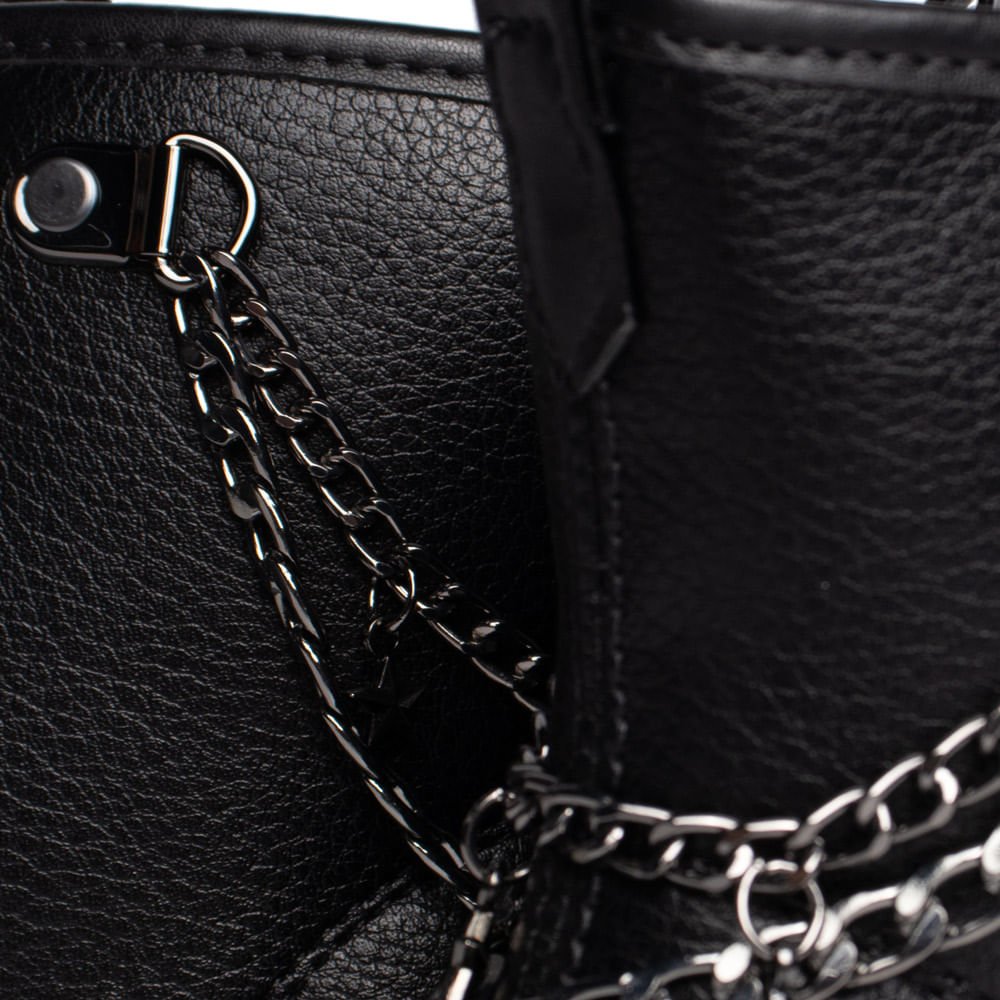 Coturno Infantil Molekinha com Correntes Preto Preto 6