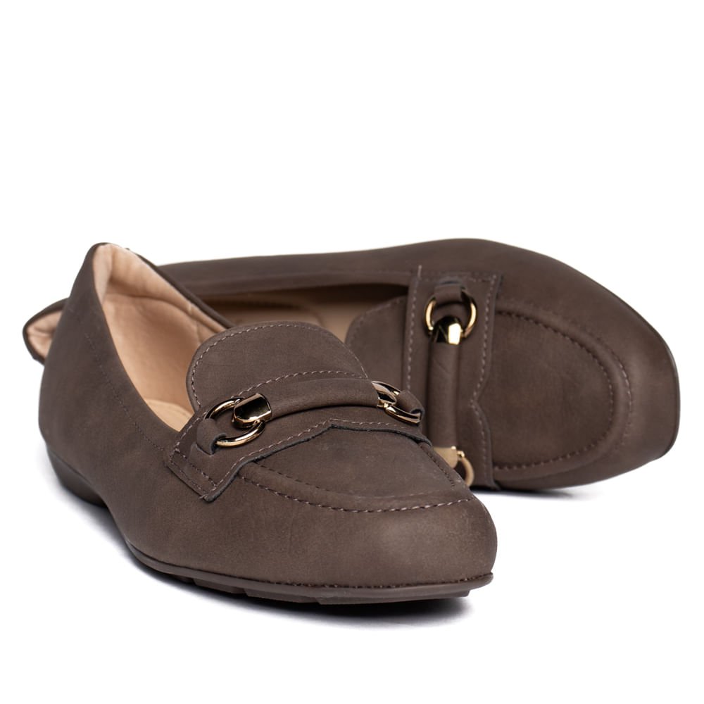 Sapatilha Feminina Modare Fivela Dourada Marrom Marrom 5