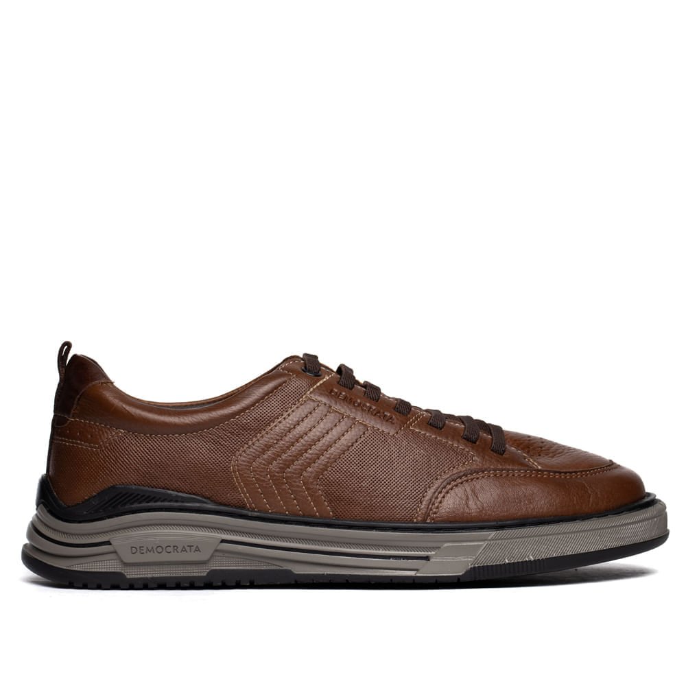 Sapatênis Masculino Democrata Dylan Couro Marrom